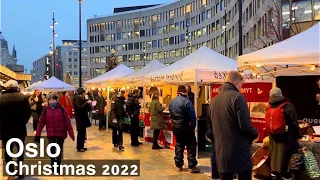 Norway Christmas market 🇳🇴🎄Oslo Winter walk #osloelsa67