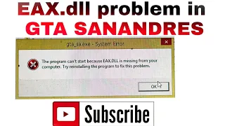 GTA SAN ANDREAS EAX.DLL Problem Solved In ગુજરાતી