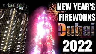 Dubai New Year's 2022 - Burj Khalifa New Year Eve Fireworks Downtown Dubai 2022