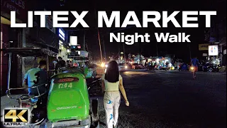 Walking Philippines at Night | Litex Market Quezon City [4K]