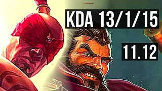 LEE SIN vs GRAVES (JUNGLE) | 13/1/15, 71% winrate, Legendary | KR Master | v11.12