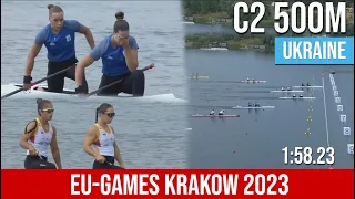 C2 Women 500m  Final A EU-GAMES krakow 2023 | UKRAINE CHAMPION | WAYKVlogs