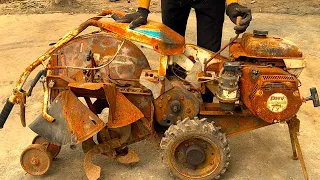 💡Genius Boy Restores Old Broken KUBOTA Tiller // Restoring Farm KUBOTA Tiller For Farmers