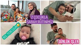 BİZİM 2 ÇOCUKLA BİR GÜNÜMÜZ, SABAH RUTİNİMİZ VE BİRAZ TEMİZLİK