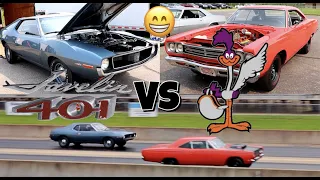 1969 Road Runner vs 1971 AMC Javelin - PURE STOCK DRAG RACE (single heads up)