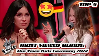 TOP 5 | MOST VIEWED Blind Auditions of 2022 (so far): Germany 🇩🇪 | The Voice Kids