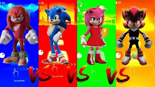 Knuckles vs Sonic vs Amy Rose vs Shadow | Tiles Hop Edm Rush