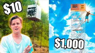 $10 VS $1000 TALLEST BOX FORTS!  *Budget Challenge*