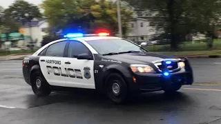 Hartford Police Department Car 21 responding with Alternate wail, Alternate yelp, and Priority!