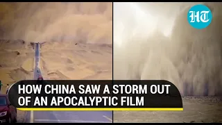 Powerful sandstorm roars into the sky & blurs the Sun in China; Dramatic videos flood the internet