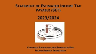 Statement of Estimated Income Tax Payable (SET) 2023/2024