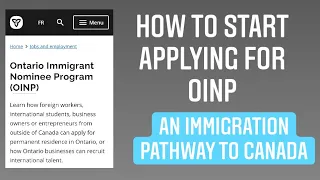 How to start applying for Ontario Immigrant Nominee Program (OINP