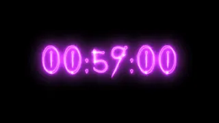 Purple vampire neon timer 59 minutes stopwatch