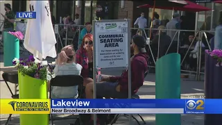 Customers Attend Outdoor Dining Event To Help Restaurants Affected By COVID-19