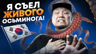 Я СЪЕЛ ЖИВОГО ОСЬМИНОГА | Пробую ВОНЮЧЕГО СКАТА на Корейском рынке Морепродуктов.