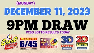 Lotto Result Today 9pm draw December 11, 2023 6/55 6/45 4D Swertres Ez2 PCSO#ez29pm