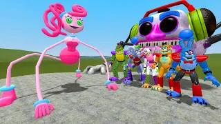 NEW MOMMY LONG LEGS POPPY PLAYTIME CHAPTER2 VS ALL FNAF SECURITY BREACH ANIMATRONICS In Garry's Mod!