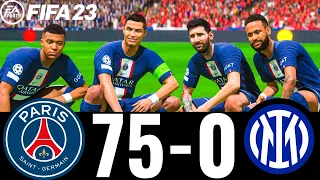 FIFA 23 - MESSI, RONALDO, MBAPPE, NEYMAR, ALL STARS - PSG 75-0 INTER MILAN - UCL FINAL!