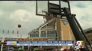 Cavs fans hoping for a win for their team, celebrating a win for the city