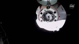 Dragon capsule docking with International space station no sound sorry