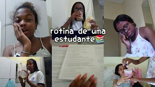 Rotina de uma estudante~arruma-se comigo,escola,minha mãe alisou o cabelo,estudando..