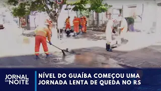 Começa a limpeza onde a água do Guaíba, em Porto Alegre, recuou | Jornal da Noite