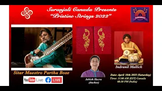 Suranjali Canada Presents "Pristine Strings 2022" by Sitar Maestro Partha Bose