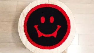 Tufting a Vampire Smiley Rug (ASMR)