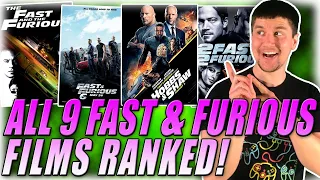 All 9 FAST & FURIOUS Movies RANKED in UNDER 3 Minutes! (w/ Hobbs & Shaw)