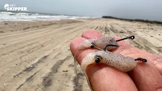 TINY SQUIDS for Bait! Texas Beach Fishing for Beginners | First Time Fishing Texas Beaches |