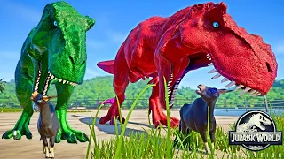 Tirex vs Spinosaurus, Ultimasaurus, Indoraptor, Trex Dinosaurs Fighting 🌍 Jurassic World Evolution