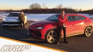 Lamborghini Urus gegen Porsche Cayenne Turbo | Niki Schelle vs. Jan Seyffarth | GRIP