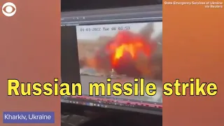 Ukraine: Russian missile strikes building in Kharkiv