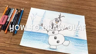 How to Draw Olaf from Frozen - Time Lapse - Cool Disney Snowman | Mr. Schuette