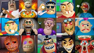 ALL JUMPSCARES from ALL SCARY OBBY Barry's Prison Run, Baby Bobby's Daycare, Grumpy Gran #roblox