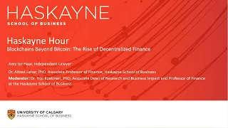 Haskayne Hour - Blockchains Beyond Bitcoin: The Rise of Decentralized Finance