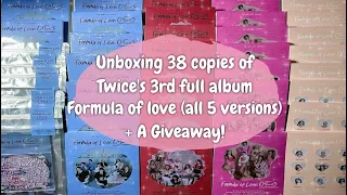 Unboxing 38 copies of twices 3rd full album Formula of Love + a giveaway!