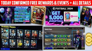 Today Confirmed Startup Campaign 🥵🔥 & Free Rewards + New Packs | efootball 2024 Mobile