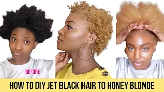 HOW TO BLEACH SHORT NATURAL 4C HAIR BLACK TO BLONDE