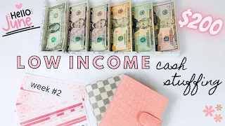 $200 Low Income Cash Envelope Stuffing | JUNE 2023 LOW INCOME BUDGET | June Low Income Cash Stuffing