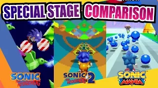 Sonic the Hedgehog, 2, CD, 3 & Knuckles and Mania (Special Stage) Comparison