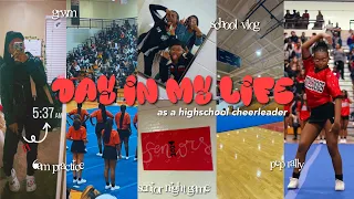 DAY IN MY LIFE as a CHEERLEADER in High School: grwm @6AM, pep rally , senior night | karissalanii