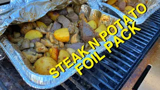 STEAK N POTATO FOIL PACKS/QUICK MEALS/CAMP CHEF FTG600/HOW TO MAKE FOIL PACKS ON A PROPANE GRILL
