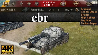 Panhard EBR 105 video in Ultra HD 4K🔝 7414 dmg, 6 kills, 1412 exp, 2344 assist 🔝 World of Tanks ✔️