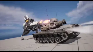 Tank Fighting Animation with The Hot Wind Blowing