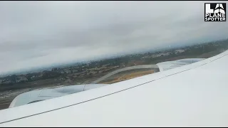 Departure on Lufthansa 747-8 from Los Angeles to Frankfurt