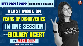 Years of Discoveries in One session From Biology NCERT | NEET 2021-2022🎯 | Dr.Vani Ma'am | Biotonic