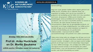 1874 - Prof.dr. Anke Huckriede en Dr. Martin Beukema - mRNA vaccins: Verleden, heden en toekomst