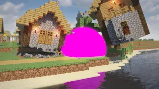 Pink Black Hole vs Minecraft Village (Vortex Hole) | Teardown