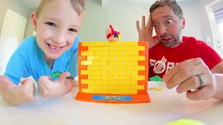 Father & Son PLAY HUMPTY DUMPTY WALL GAME! / Don't Let Him Fall!!